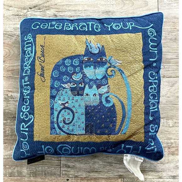 Laurel Burch Other - Laurel Burch Cat Tapestry Throw Pillow
